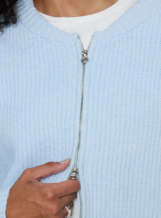 Lexene Zip Through Jumper Baby Blue