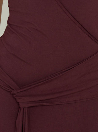 So Major Draped A-Line Maxi Dress Plum