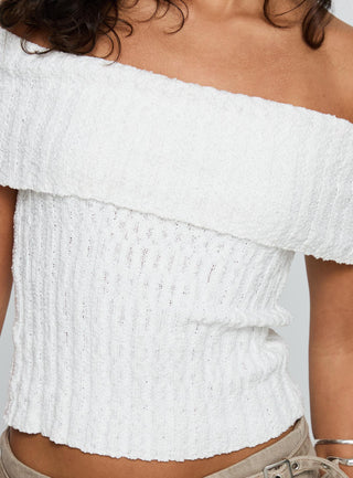 Murmur Off Shoulder Top White