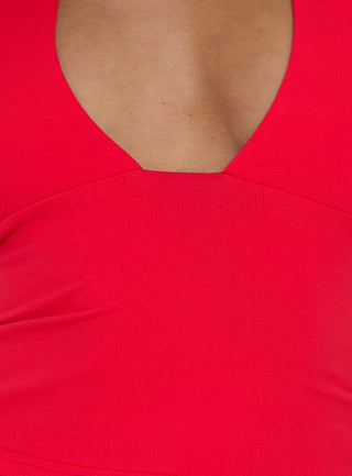 Daily Define Halter Tank Top Red