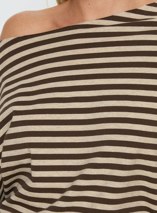 Keyes 34 Sleeve Off Shoulder Top Multi Stripe