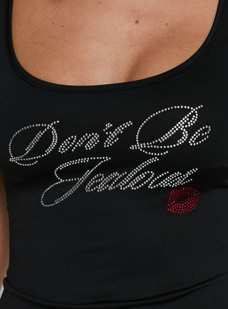 Dont Be Jealous Graphic Tank Top Black