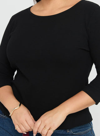 Elaia 34 Sleeve Top Black Curve