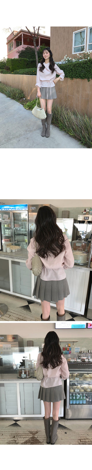 (2 colors) Pleated Mini Skirt