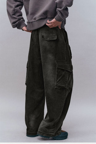 [Monterest] Washed Corduroy Wide Leg Work Pants