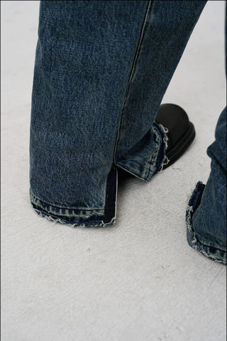 [MASONPRINCE] Distressed High-Waist Denim Jeans