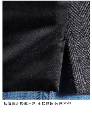 [CULTUM] Herringbone Wool Blend Suit Vest