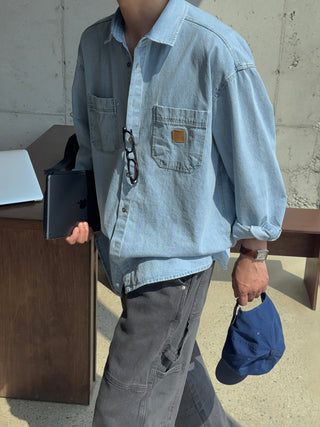 BEWARE Patchwork Denim Shirt