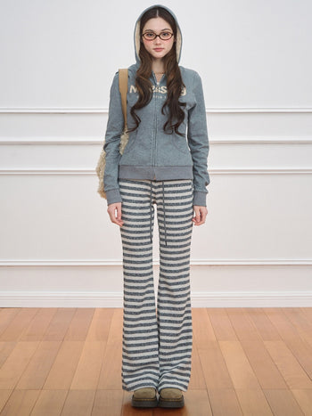 [NECY] Michelin Black Stripe Flared Pants
