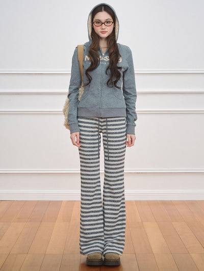[NECY] Michelin Black Stripe Flared Pants