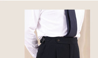 [CULTUM] Herringbone Brushed Pleated Trousers