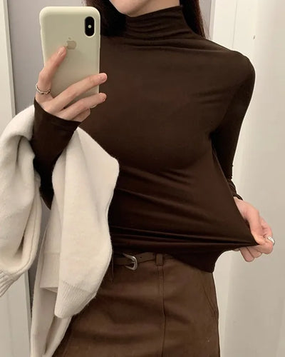 (5 colors) Soft Tight High Neck Knit