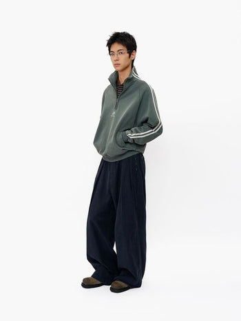 [MASONPRINCE] High-Neck Half-Zip Sweatshirt