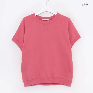 Raglan short-sleeved sweatshirt