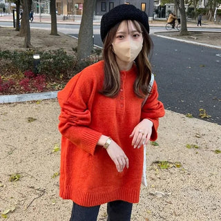 Button-up loose knit