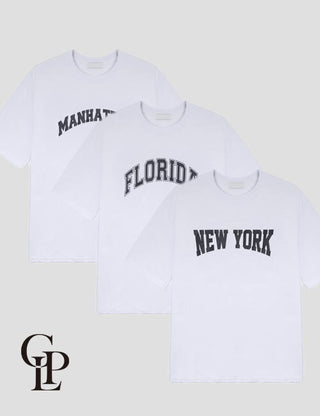 City 3-Type Printed Short Sleeve T-shirts (3 types)