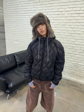 [NeverSeez] Diamond Quilted Down Jacket