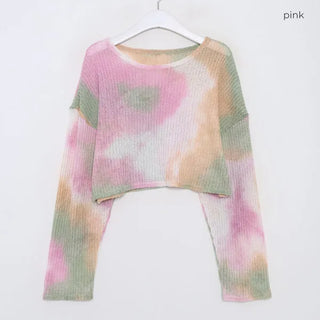Tie-dye cropped knit