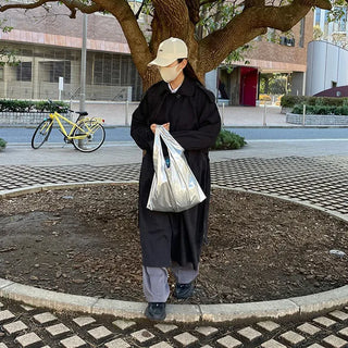 Oversized trench coat with sleeve belt