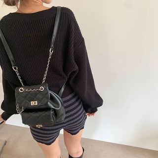 Quilted Chain Mini Backpack