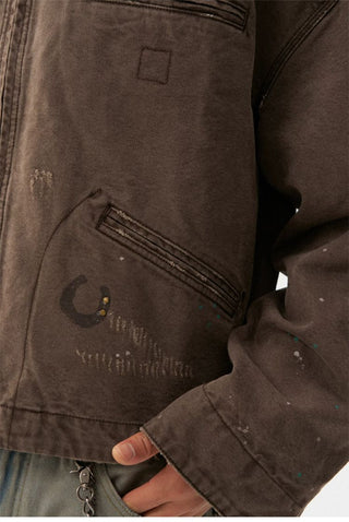 [Monterest] Washed Distressed Canvas Work Jacket