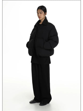 MASONPRINCE Leather Collar Down Jacket