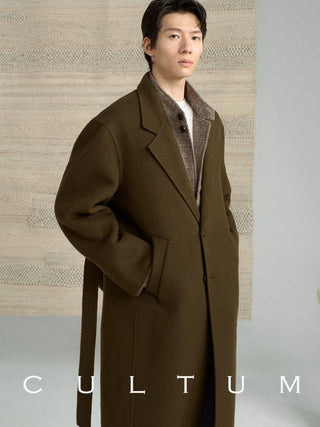 [CULTUM] Wool Alpaca Blend Double-Faced Long Coat