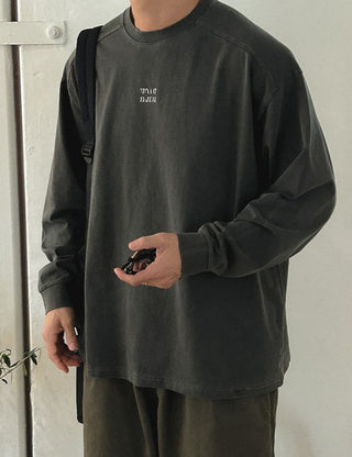 Back Pigment Cutout Long Sleeve Tee (4 colors)