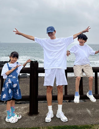 Family plain short-sleeve t-shirts (with kids)