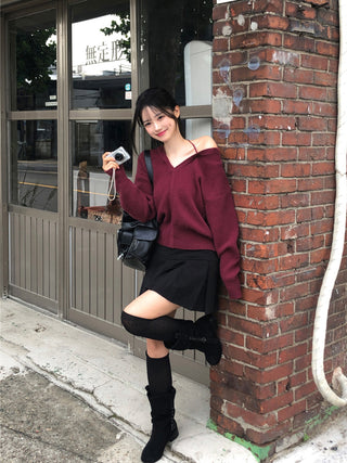 (Pleated skirt with built-in inner shorts)