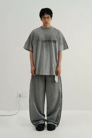 [MASONPRINCE] Graffiti Label Washed Cotton Tee