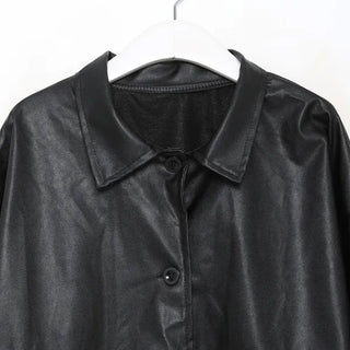 Loose leather jacket