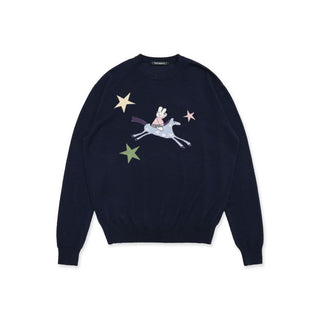 [Moromoro2] Rabbit & Horse Jacquard Crewneck  Sweater