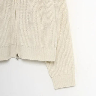 Raglan knit zip-up