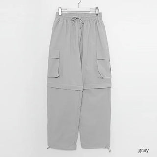 2-Way Drawstring Half & Long Cargo Pants