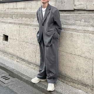 Two-pleat wide slacks