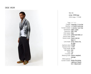 CONP Gradient Gray Number Cardigan