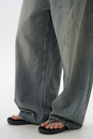 [MASONPRINCE] Washed Denim Wide Leg Pants