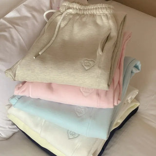 Heart Winter Wide Fleece-Lined Sweatpants