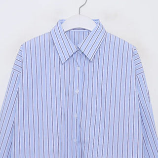 Multi-stripe crop shirt