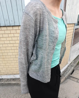 Round Button Knit Cardigan