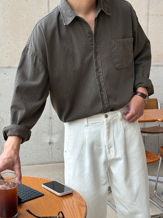 Haze Aging Fade Washed Shirt