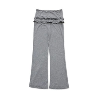 [Moromoro2] Soft Fleece Ruffle Skirt Flare  Pants