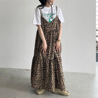 Leopard print long dress