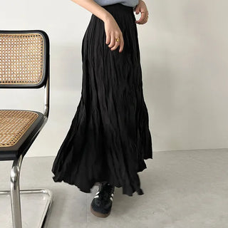 Wrinkle Round Long Skirt