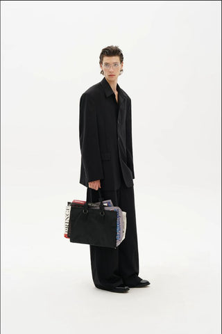 [MASONPRINCE] Wool Blend Oversized Blazer & Wide Pants Set