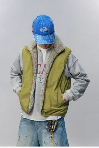 [Monterest] Reversible Fleece Stand Collar Vest