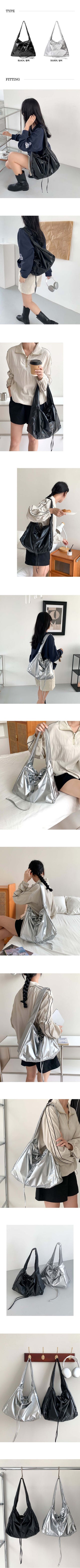 Rajen Metal Shirring String Shoulder Bag