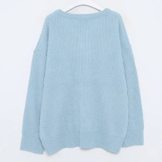 V-neck ribbed knit