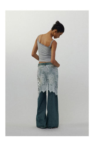 CONP Lace spliced €enim pants (blue)